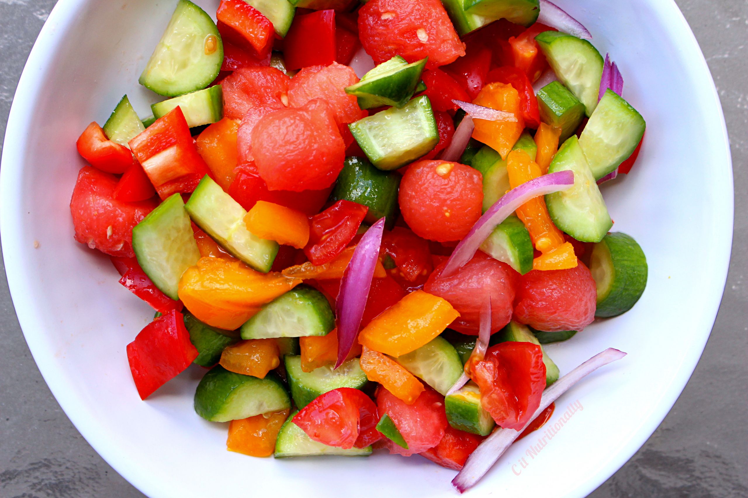 Tomato Watermelon Salad
 Summer Panzanella Salad with Tomatoes and Nectarines