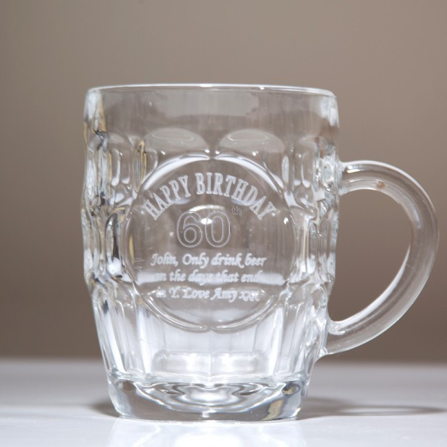 Traditional 60th Birthday Gifts
 Traditional Personalised 60th Birthday Pint Glass Tankard