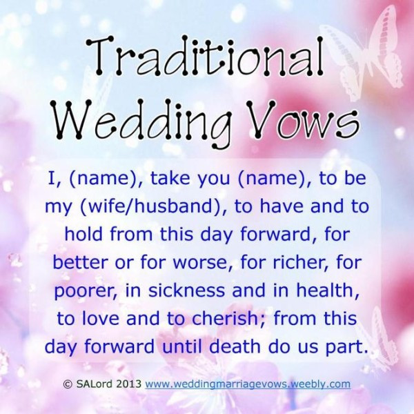 Traditional Wedding Vow
 20 Traditional Wedding Vows Example Ideas You ll Love