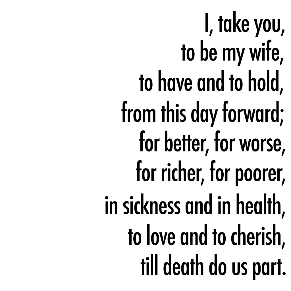 Traditional Wedding Vow
 Traditional Wedding Vows Snippet & Ink