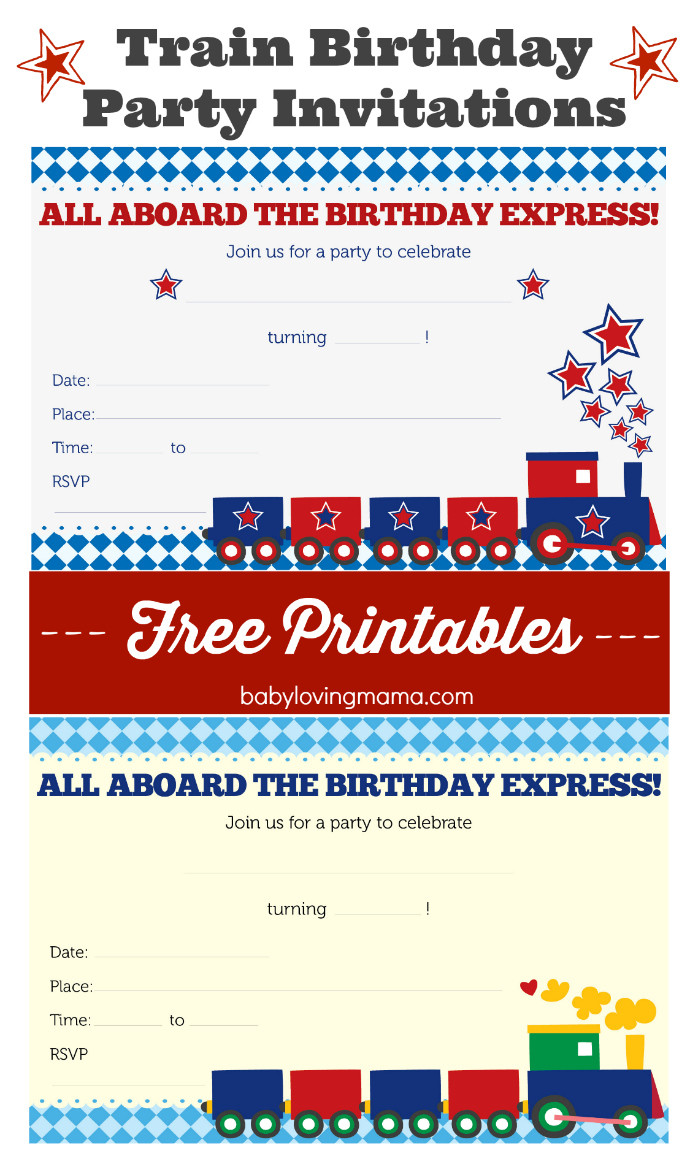 Train Birthday Party Invitations
 Train Birthday Party Invitations Free Printables