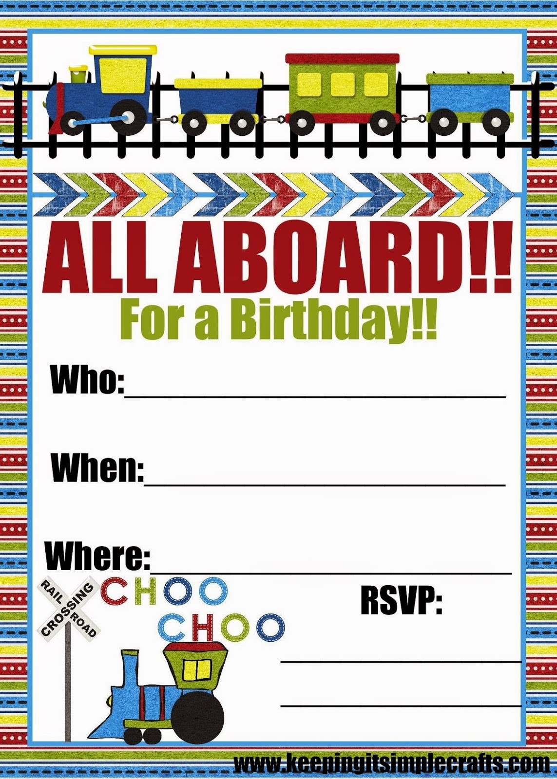 Train Birthday Party Invitations
 Keeping it Simple Train Boy Birthday Party Ideas Games