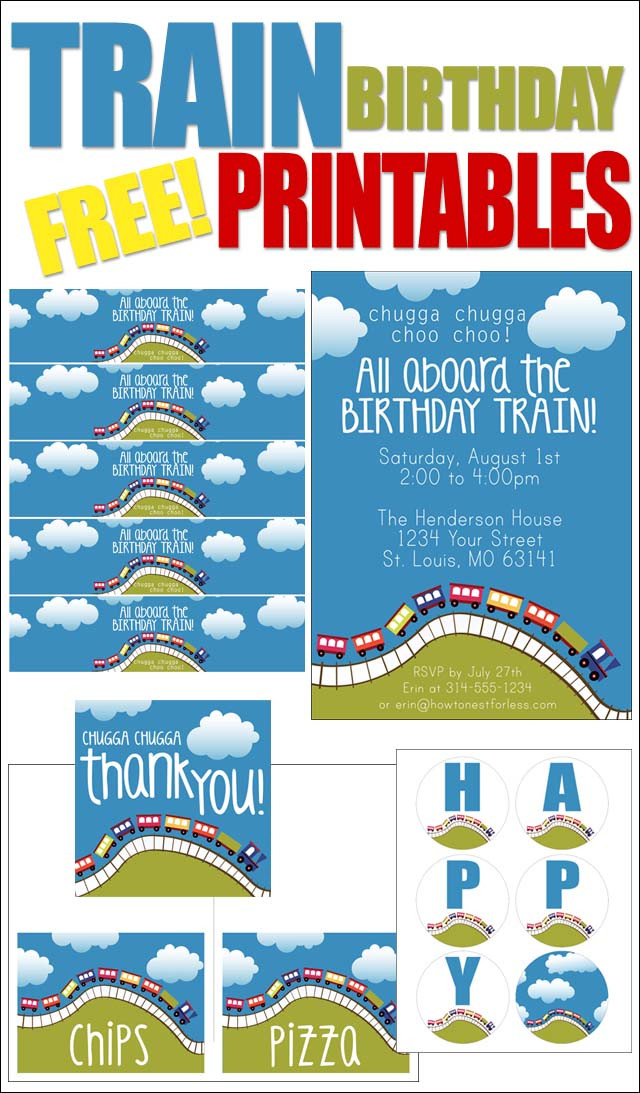 Train Birthday Party Invitations
 Train Birthday Party with FREE Printables How to Nest