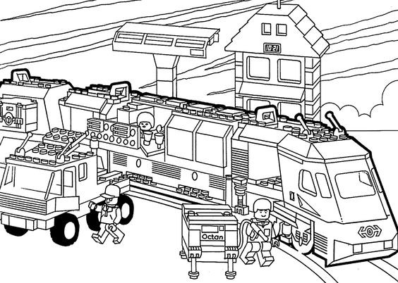 Train Coloring Pages For Kids
 Lego train coloring page for kids printable free Lego