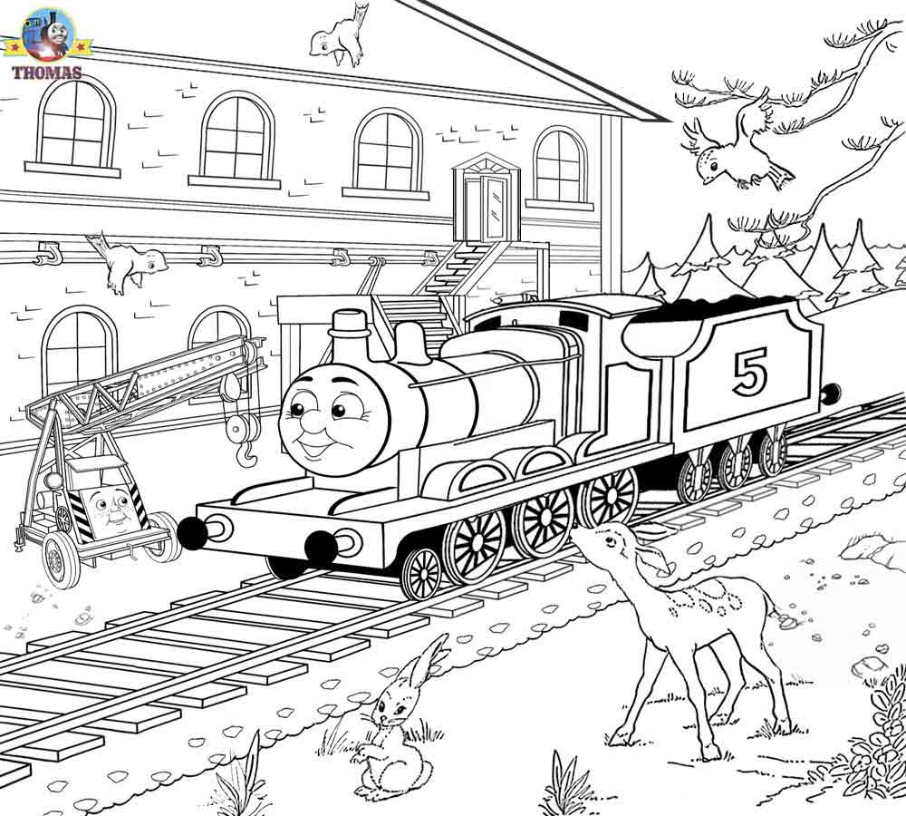 Train Coloring Pages For Kids
 Free Printable Railway Thomas Scenery Drawing For