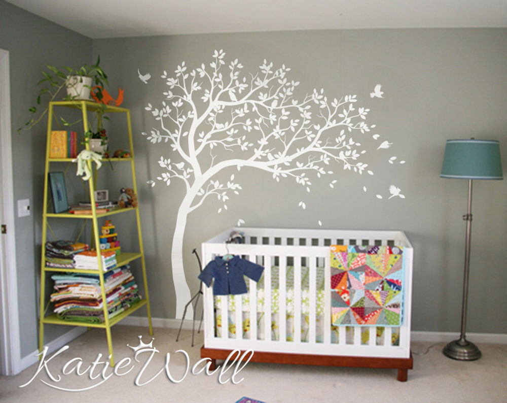 Trees For Kids Room
 Nursery wall decal white tree Kids room wall