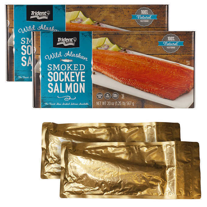 Trident Smoked Salmon
 Trident Seafoods Smoked Sockeye Salmon 2 Gift Packs 2 x