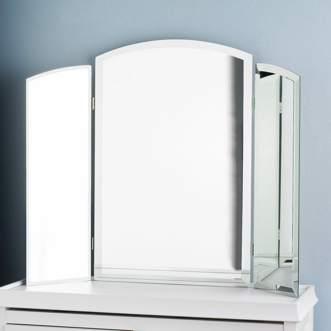 Trifold Bathroom Mirrors
 Tri fold Vanity Beveled Mirror Shades of Light