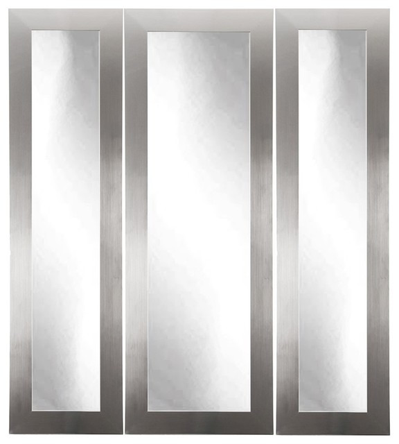 Trifold Bathroom Mirrors
 BrandtWorks Modern Silver Vanity Tri Fold Mirror 24"x47 5