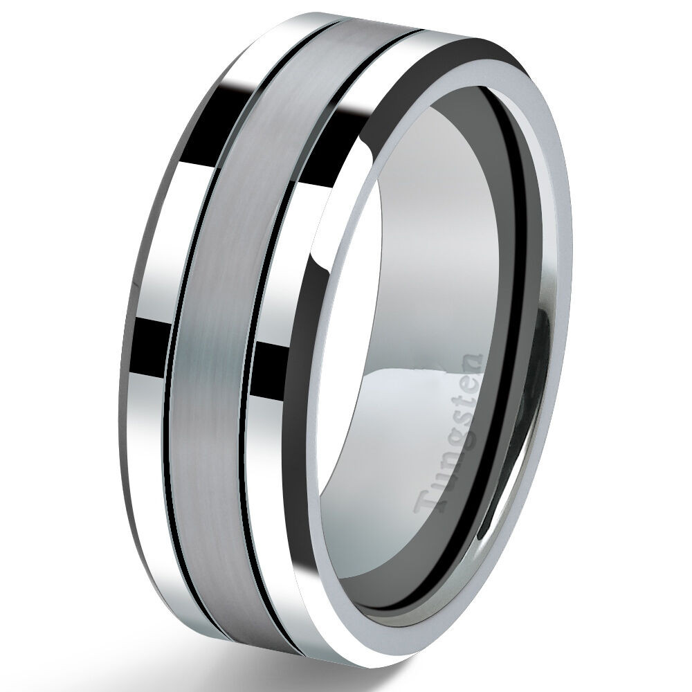 Tungsten Wedding Bands
 Tungsten Carbide Mens Wedding Band Ring 8mm Modern