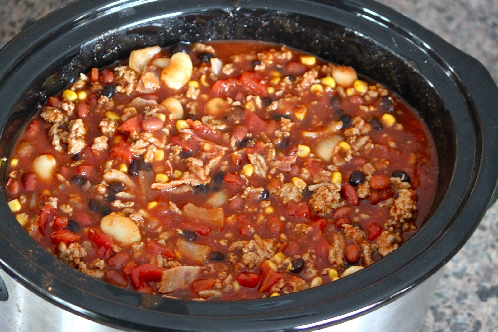 Turkey Chili Crock Pot Recipe
 Crock Pot Turkey & Bacon 3 Bean Chili The Pinke Post