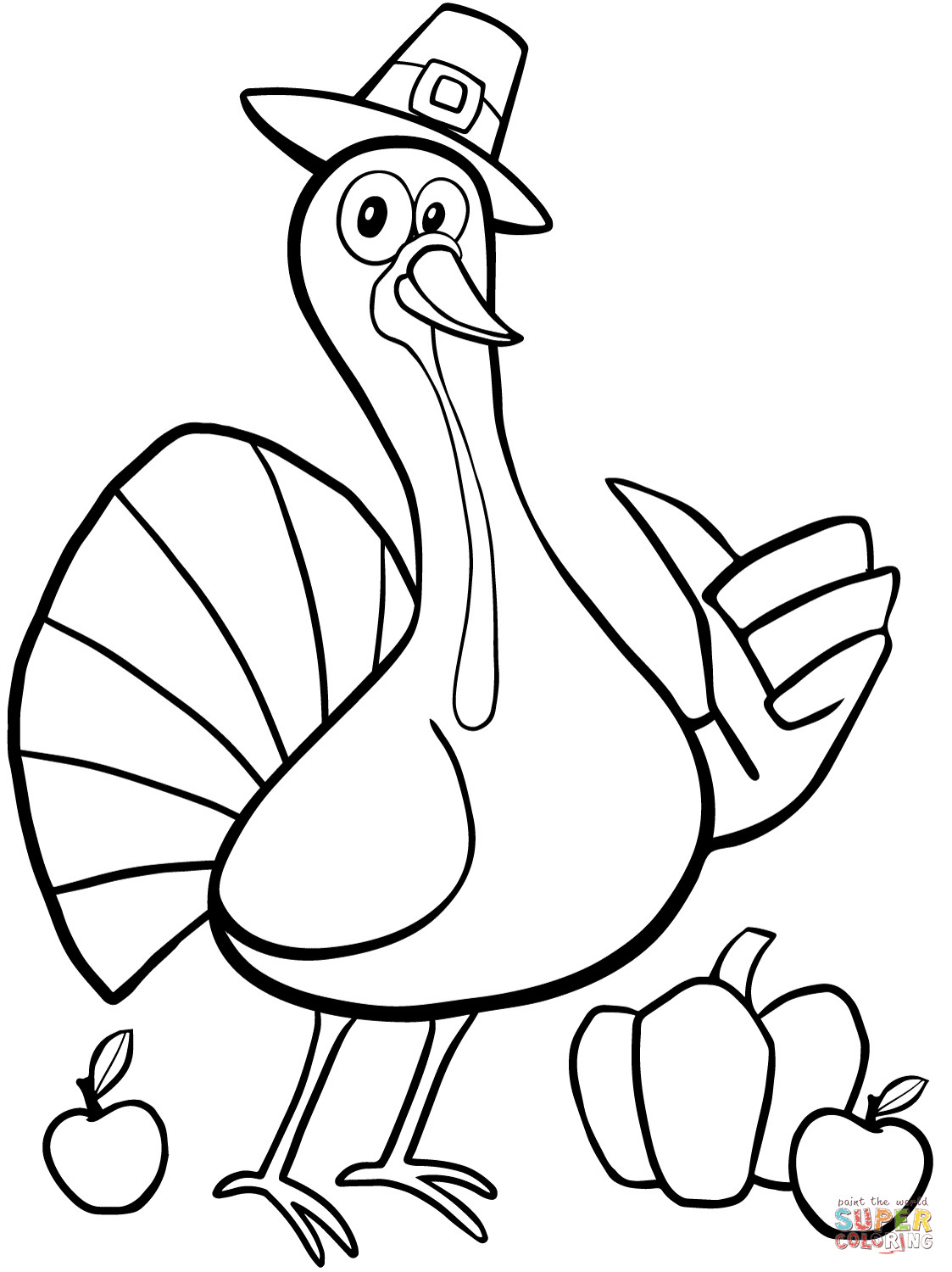 Turkey Coloring Pages Printable
 Cool Thanksgiving Turkey coloring page
