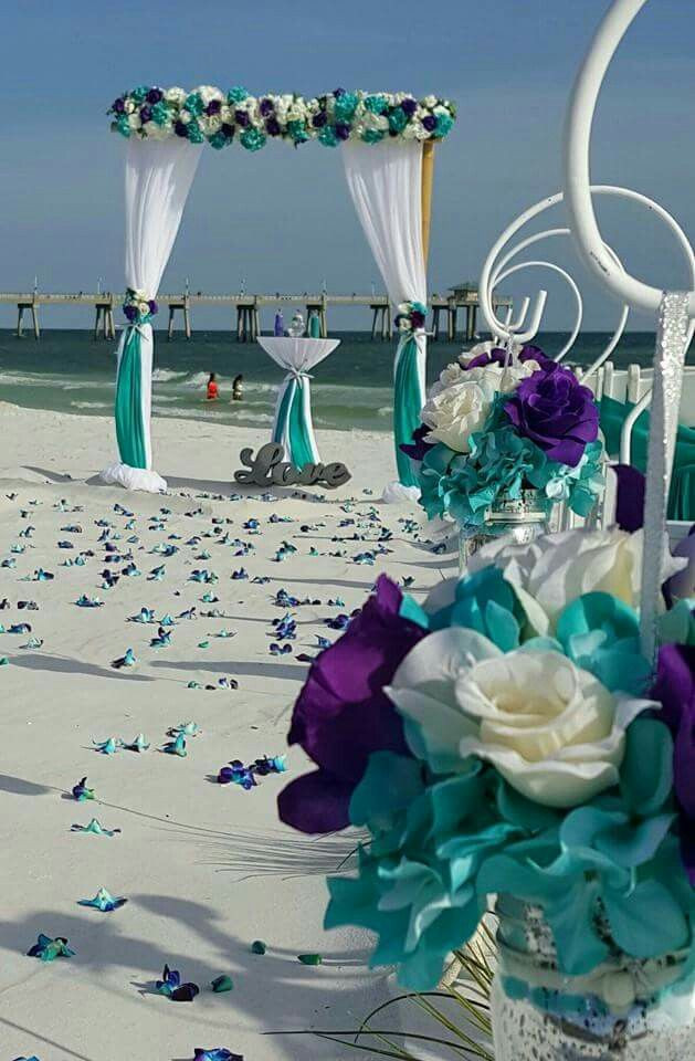 Turquoise And Purple Wedding Theme
 Beach wedding purple and turquoise Wedding