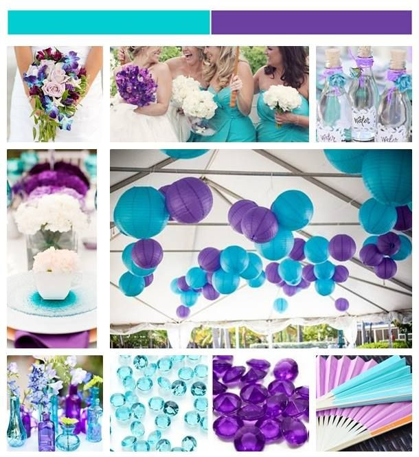 Turquoise And Purple Wedding Theme
 Aqua Turquoise and Purple Inspiration Board