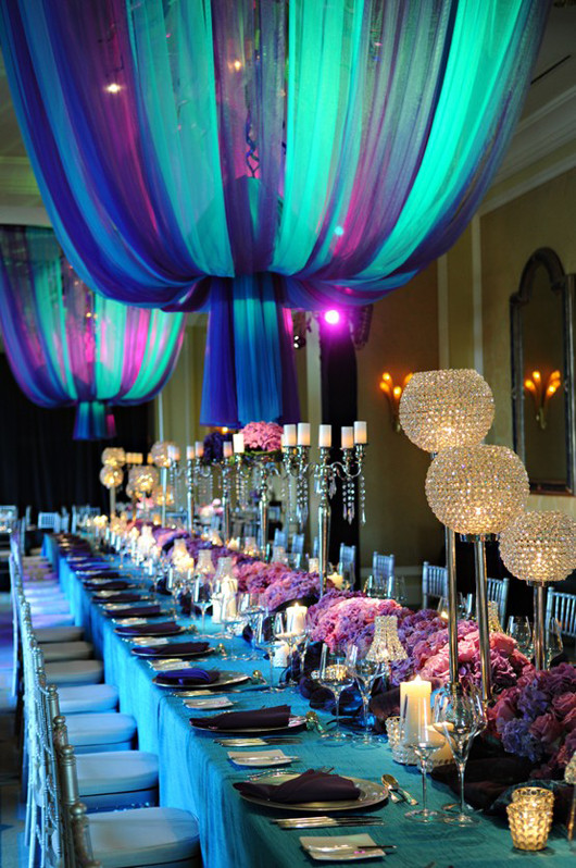 Turquoise And Purple Wedding Theme
 Luxe purple and turquoise reception