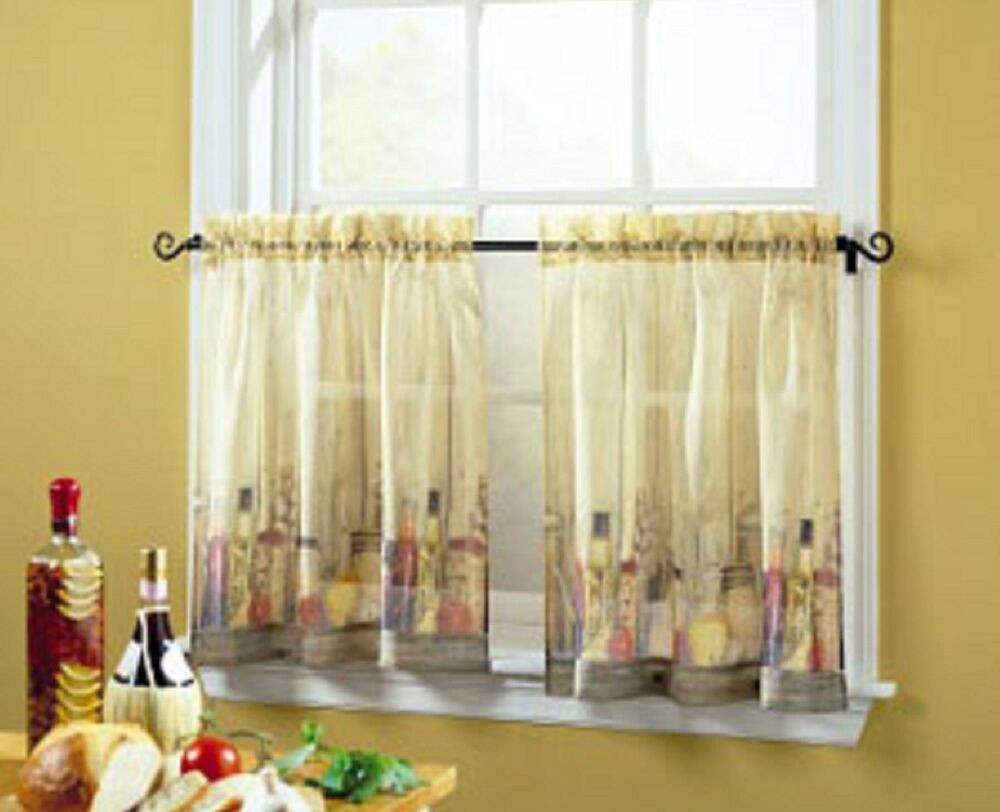 Tuscany Kitchen Curtains
 Tuscany Tuscan Oil Cheese Garlic Kitchen Curtains 24L