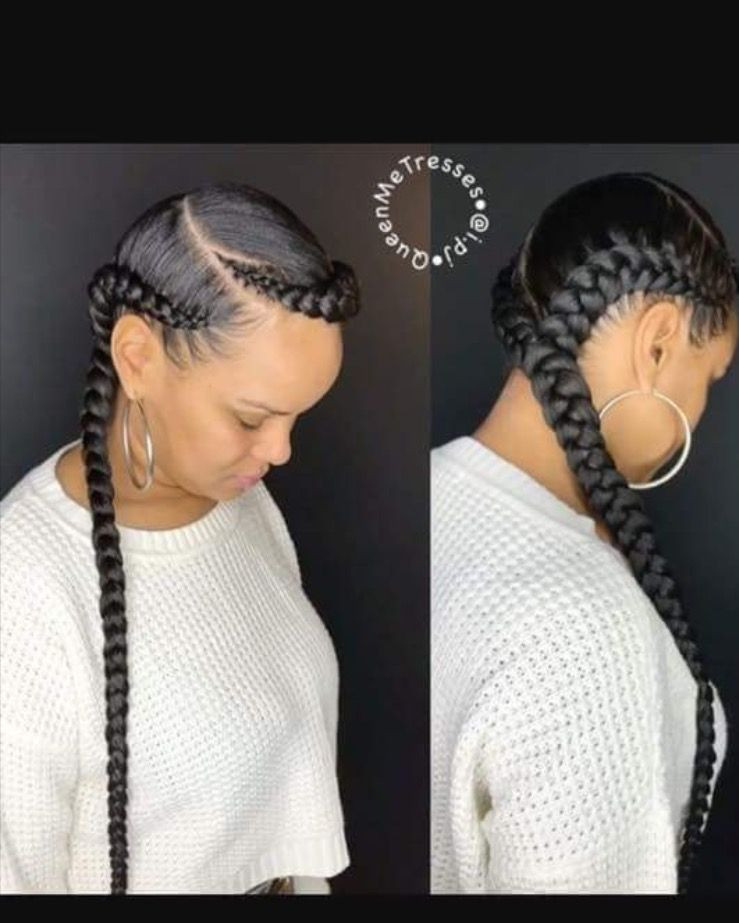 Two Braid Hairstyles With Weave
 Two feed in braids