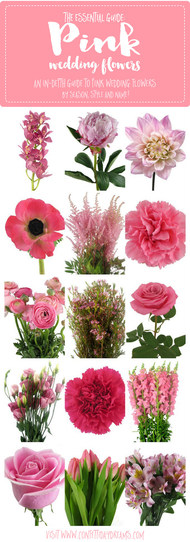 Types Of Flowers For Weddings
 The Essential Pink Wedding Flowers Guide Types of Pink