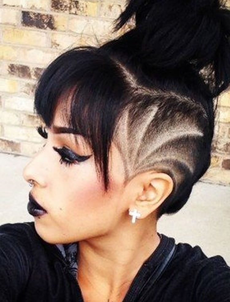 Undercut Hairstyle Long Hair
 Undercut Hairstyle Ideas with Shapes for Women’s Hair in