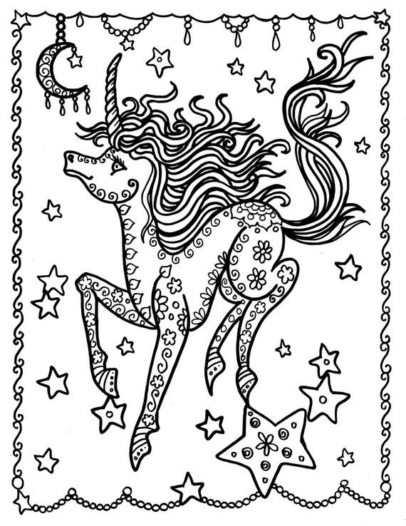 Unicorn Adult Coloring Books
 Unicorn Baby Coloring Page Fantasy coloring pages Adult