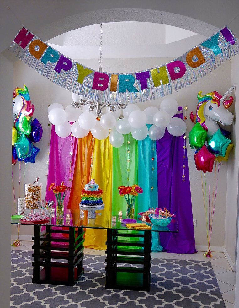 Unicorn And Rainbow Birthday Party Ideas
 Sylvi s Rainbow & Unicorn themed 4th Birthday Party I