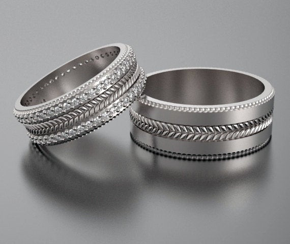 Unique Wedding Ring Sets For Her
 Wedding BandWedding RingHis and Hers 14K Diamond by