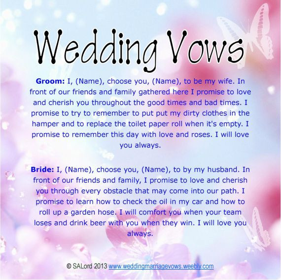 Unique Wedding Vows Examples
 Unique Wedding Vows