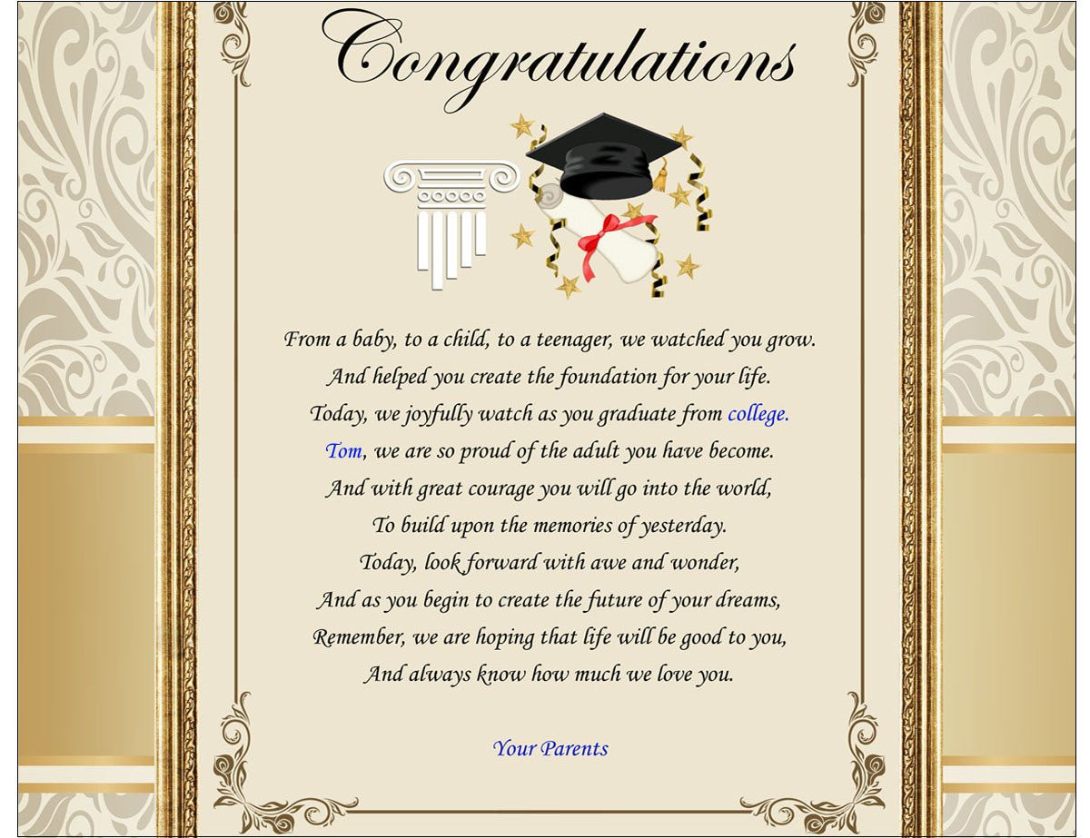 University Graduation Gift Ideas For Daughter
 Congratulation College School Graduation Gift Graduate