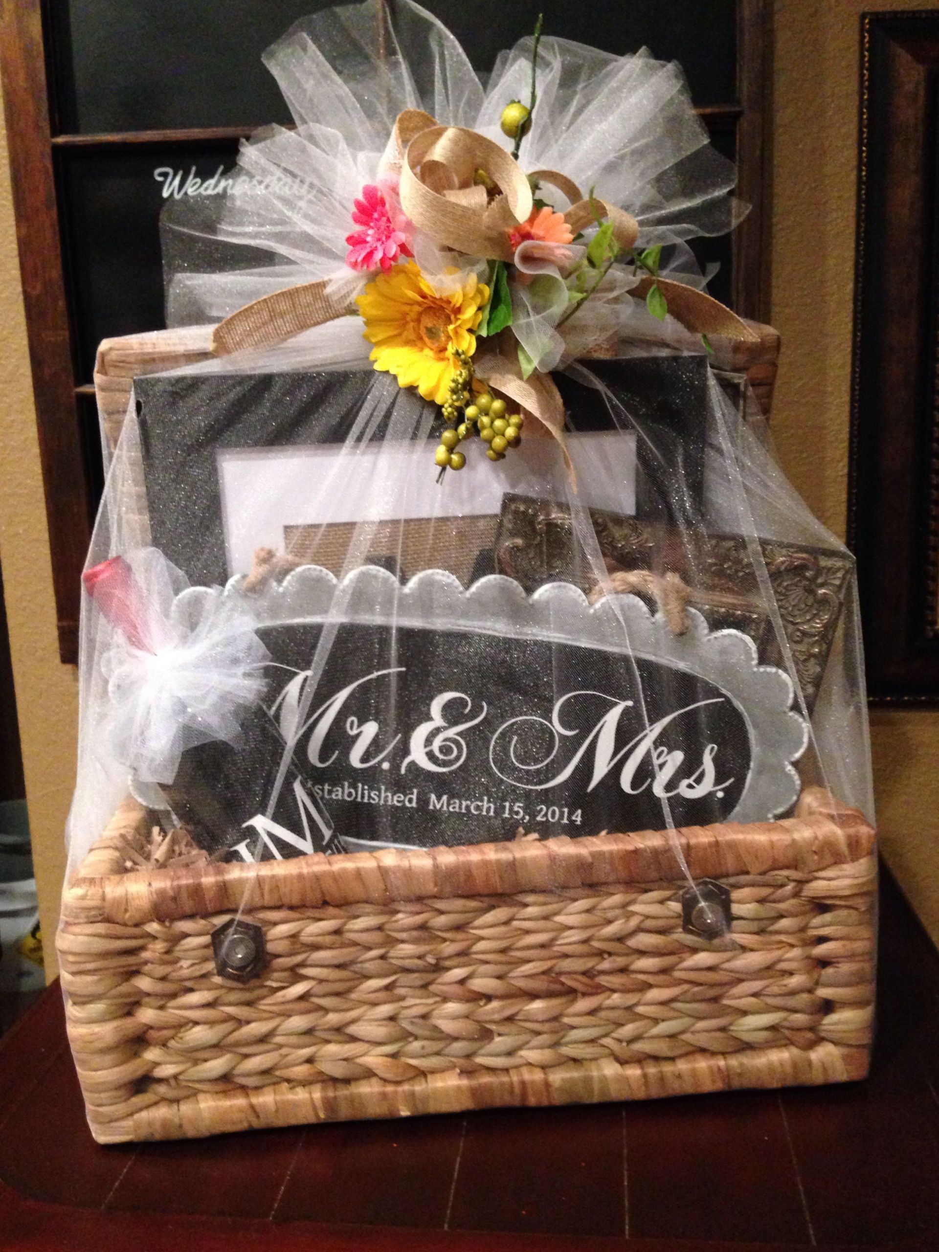 Unusual Wedding Gift Ideas
 Wedding t basket filed with personalized ts made
