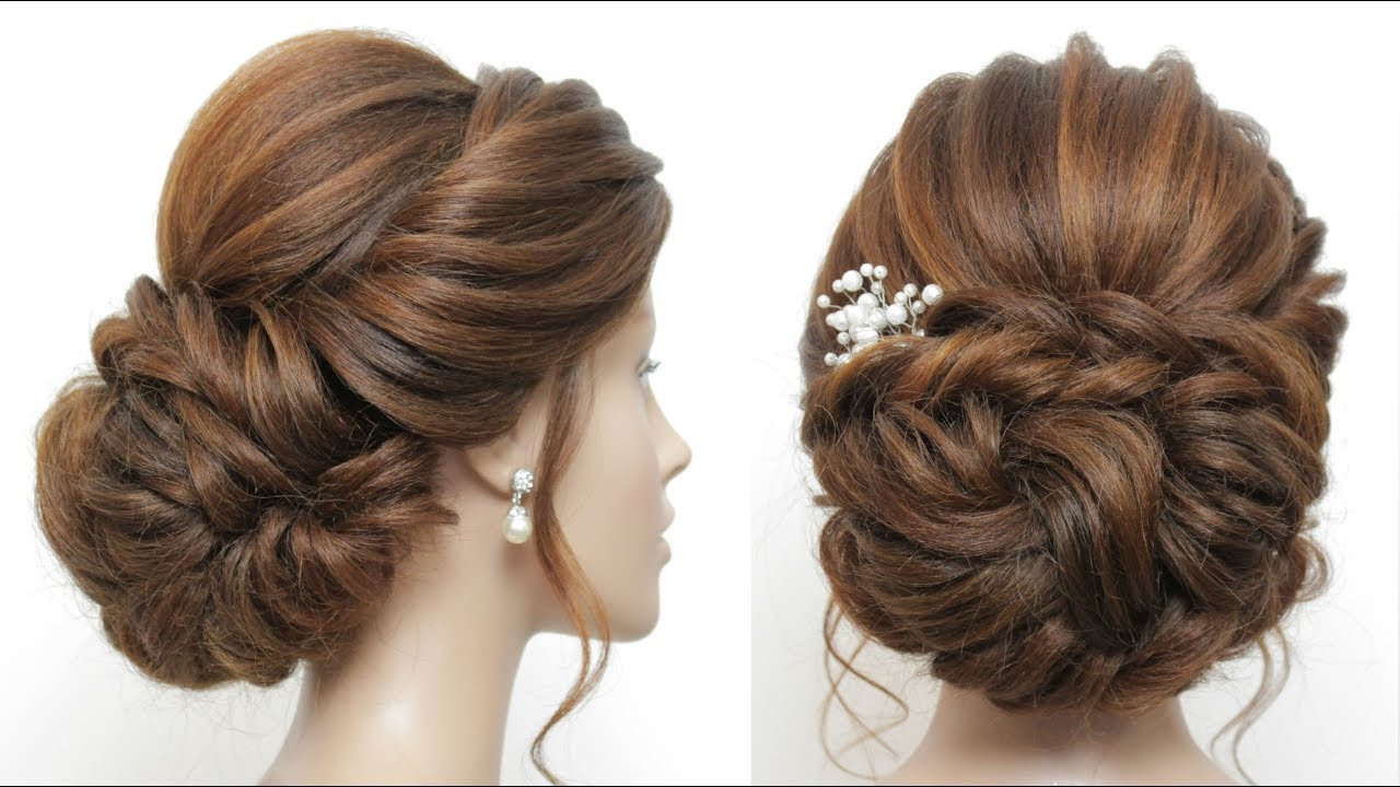 Updo Hairstyle For Wedding
 New Low Messy Bun Bridal Hairstyle For Long Hair Wedding