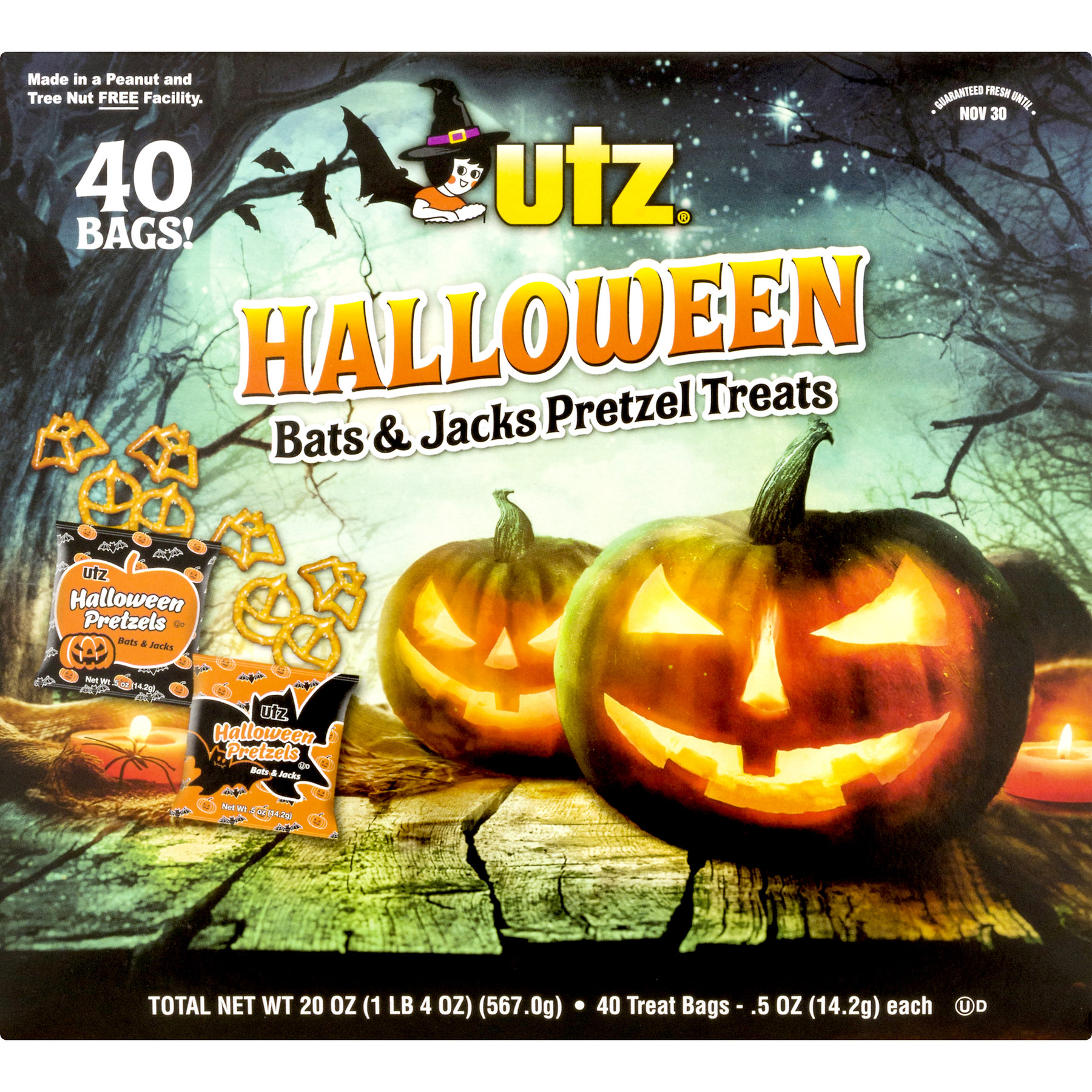 Utz Halloween Pretzels
 Utz Pretzel Treats Bats & Jacks Halloween 40 Treat Bags