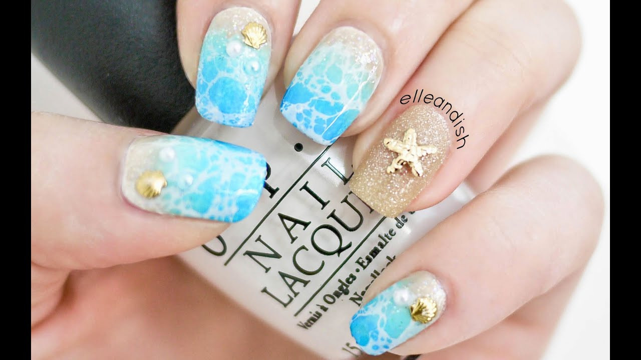 Vacation Nail Designs
 Water Spotted Beach Nails 2 Ways