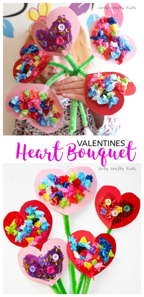 Valentine Art Projects For Preschoolers
 Toddler Valentines Heart Bouquet Arty Crafty Kids