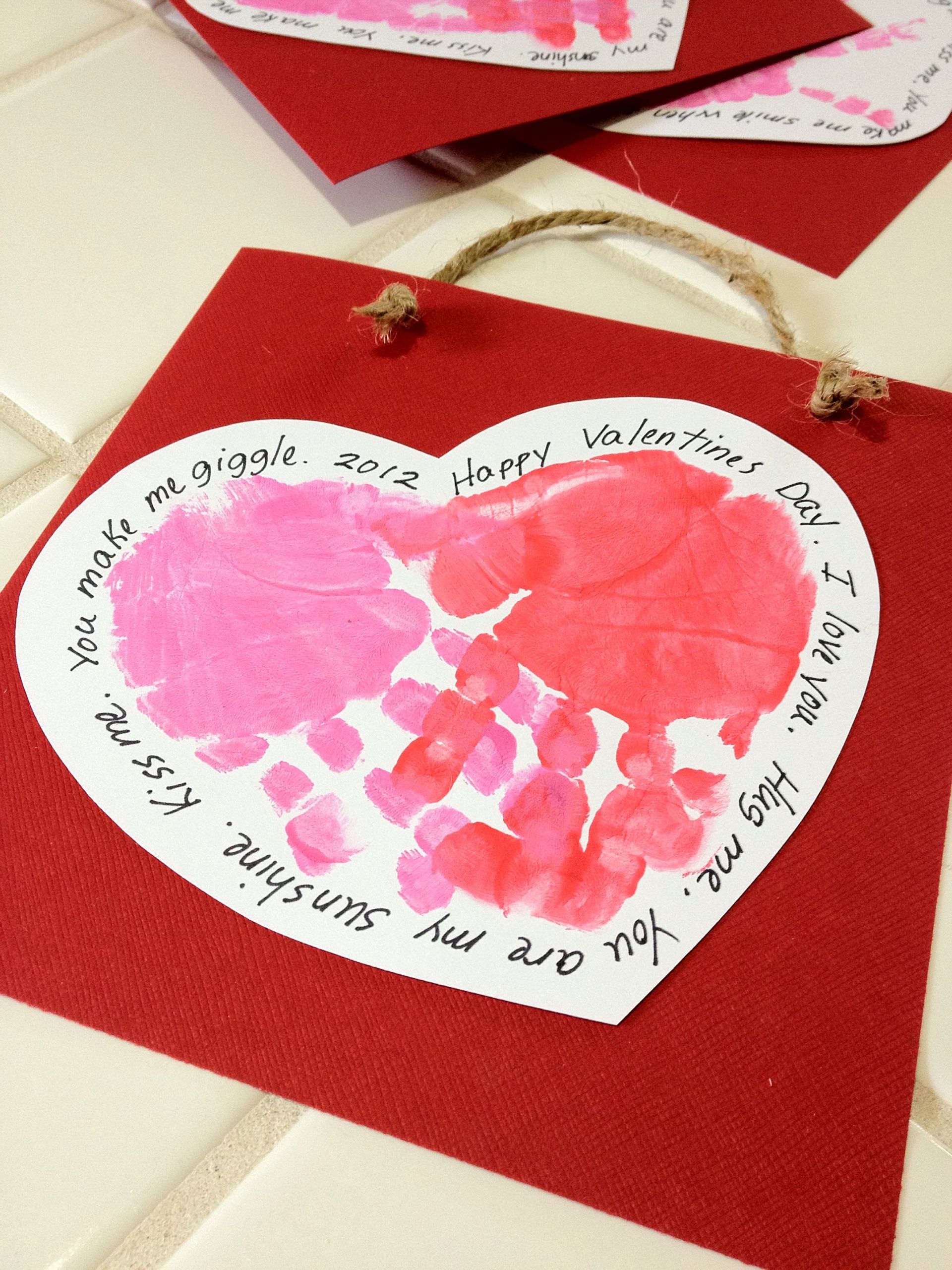 Valentine Art Projects For Preschoolers
 Handprint Valentines 2012