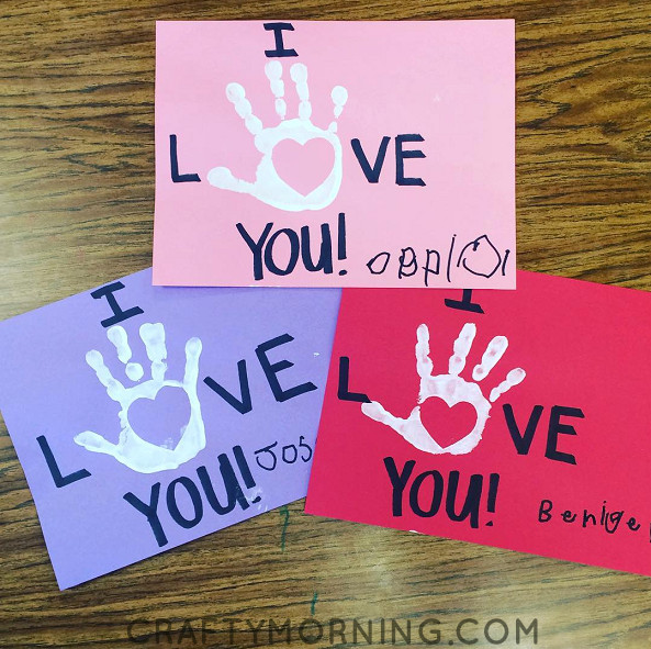 Valentine Cards Craft For Preschool
 I Love You Handprint Valentine s Day Card