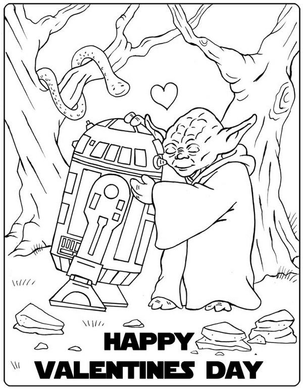 Valentine Coloring Pages For Boys
 Star Wars Valentine Coloring Page