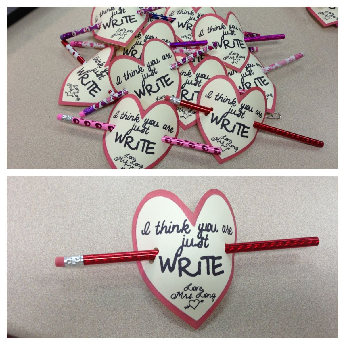 Valentine Gift Ideas For College Students
 Class valentines from teacher