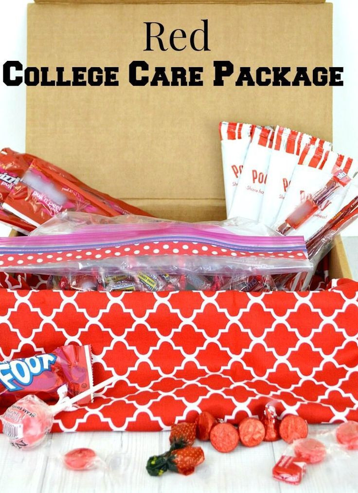 Valentine Gift Ideas For College Students
 Red College Care Package Idea