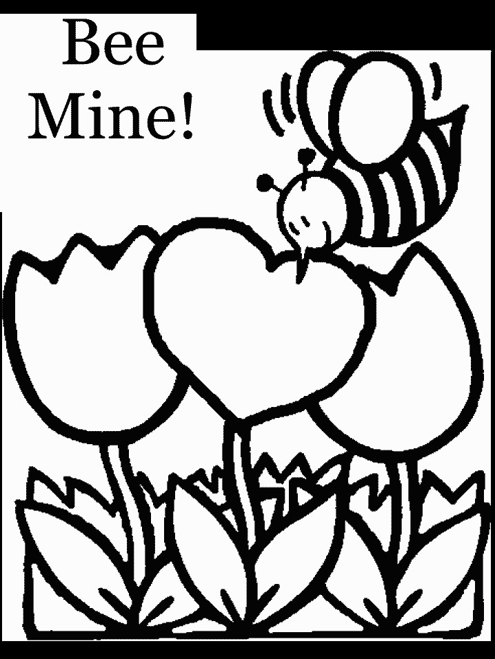 Valentine Printable Coloring Sheets
 transmissionpress Valentine s Day Bee Coloring Pages