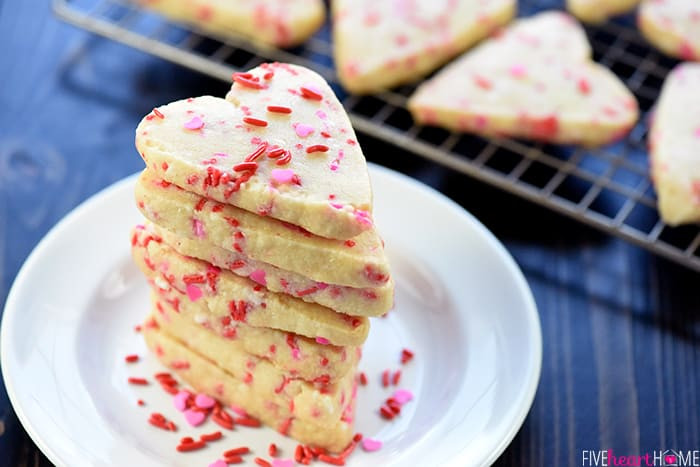 Valentine Shortbread Cookies
 Easy Heart Shaped Shortbread Cookies • FIVEheartHOME
