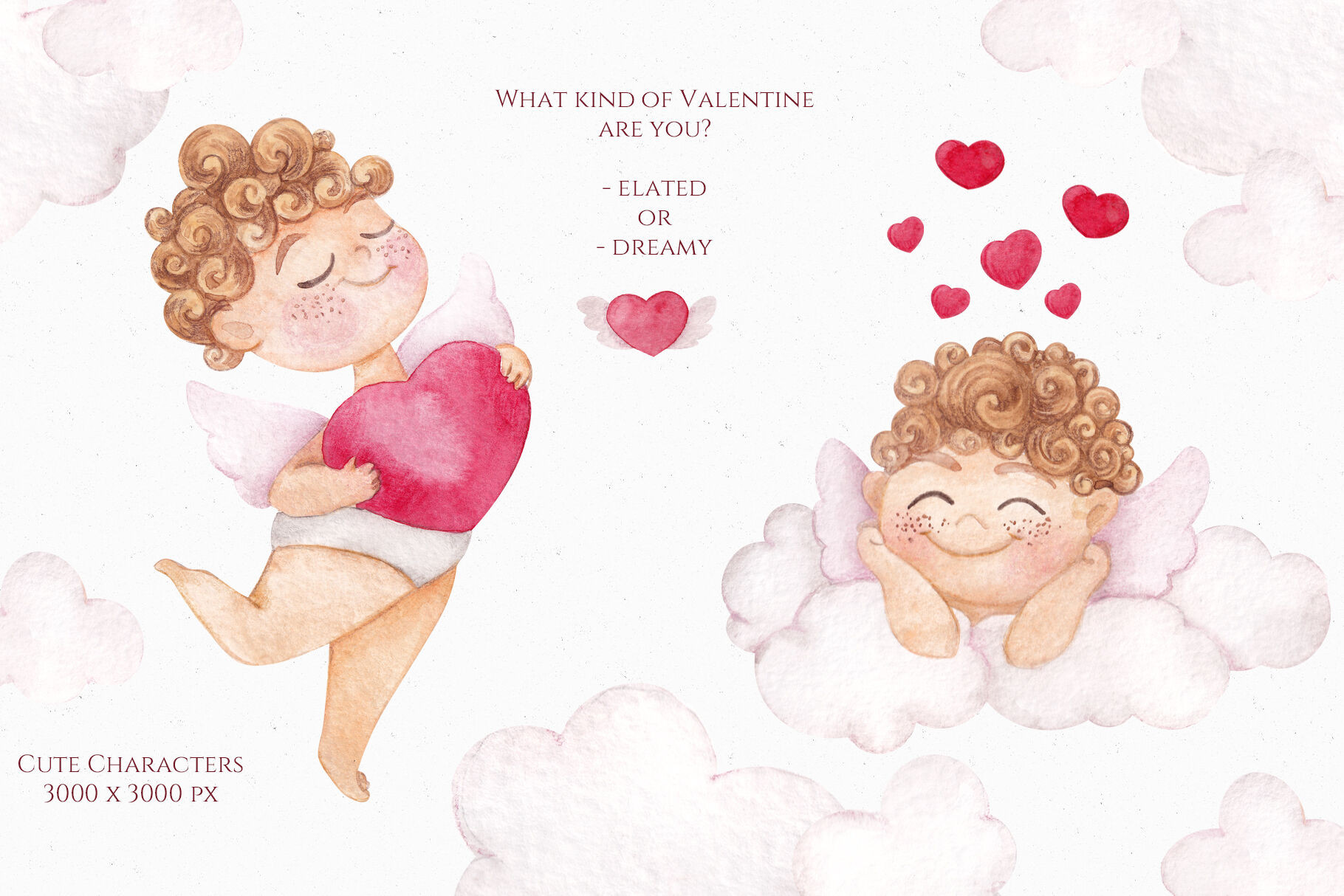 Valentine'S Day Brownies
 Cute Cupid Watercolor Valentine s day By ma i vi
