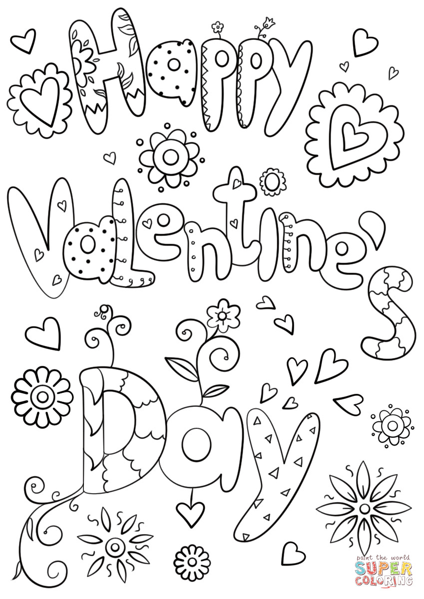 Valentines Coloring Pages For Kids
 Happy Valentine s Day coloring page