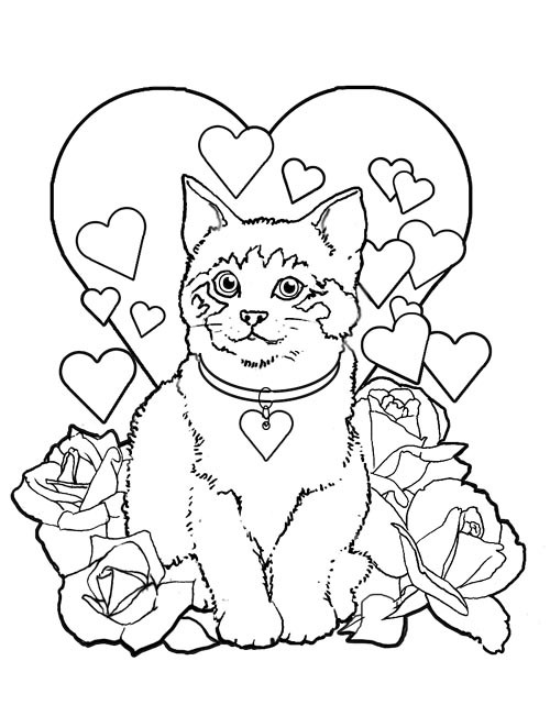 Valentines Coloring Pages Printable
 Valentines Day Coloring Pages Cat Valentine Coloring