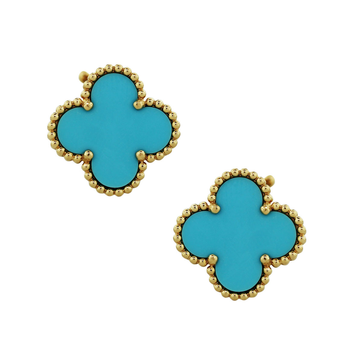 Van Cleef Earrings
 Van Cleef & Arpels Vintage Alhambra Turquoise Earrings