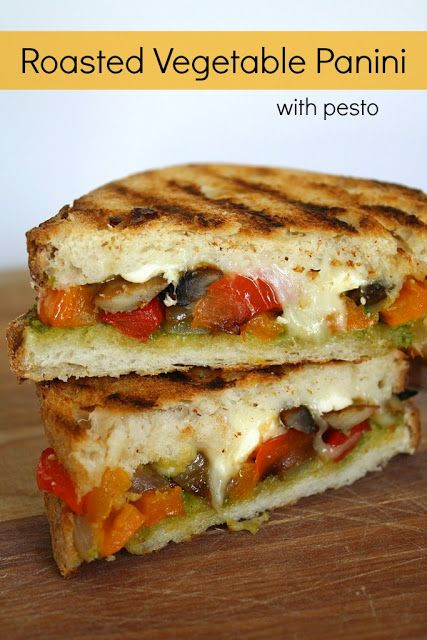 Veg Panini Sandwich Recipe
 Roasted Ve able Panini with Pesto Recipe