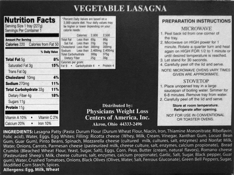 Vegetable Lasagna Calories
 Ve able Lasagna