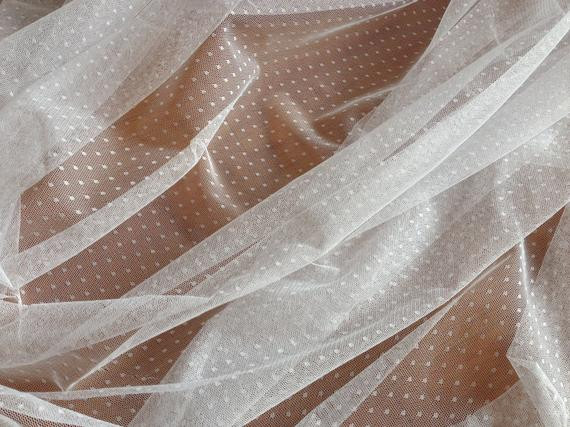 Veil Material Wedding
 Gathered Swiss Dot Veil Fabric Soft Polka dot Tulle Fabric