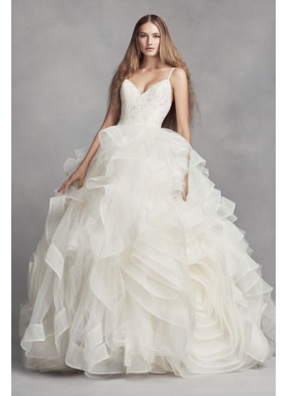 Vera Wang Wedding Dress Prices
 White by Vera Wang Organza Rosette Wedding Dress