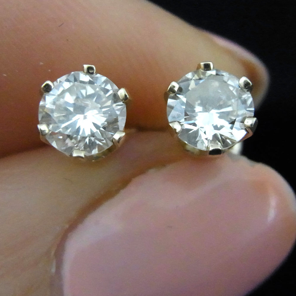 Vintage Diamond Earrings
 Vintage 95 carat Diamonds 14k Yellow Gold Stud Earrings