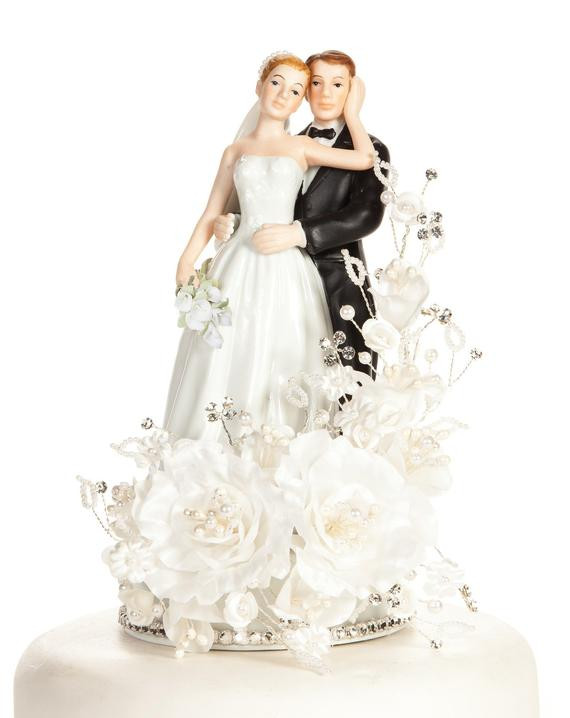 Vintage Wedding Cake Toppers
 Vintage Elegant Rose Wedding Cake Topper Custom Painted